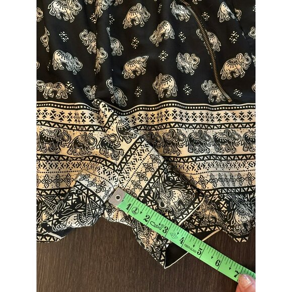 Speed Control New York Black Sleeveless Elephant Print Romper W/ Pockets Size - Picture 10 of 10